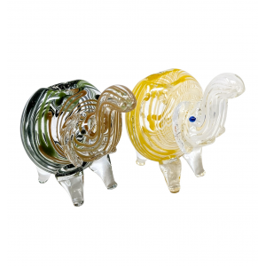 Inside Out Swirl Standing Elephant Animal Hand Pipe - (Pack Of 2) [AP14]